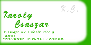 karoly csaszar business card