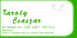karoly csaszar business card